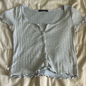 Blue floral top from Brandy Melville, one size